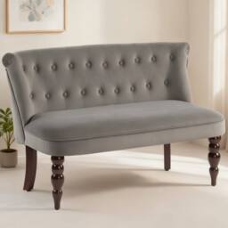 ERGOVEXA Velvet 2 Seater Sofa, Charcoal grey