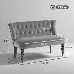 ERGOVEXA Velvet 2 Seater Sofa, Charcoal grey - thumbnail 3