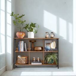 Pirlo Plush Industrial 3 Tier Bookcase Storage Shelves Unit in Brown - thumbnail 2