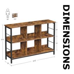 Pirlo Plush Industrial 3 Tier Bookcase Storage Shelves Unit in Brown - thumbnail 8