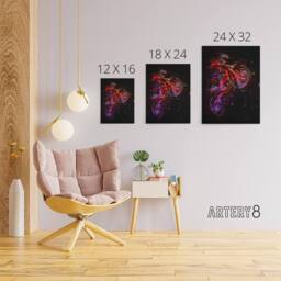 "Artery8 Electric Light Motocross Bike Canvas Wall Art Print in Black - Size: W18"" x H24""" - thumbnail 4