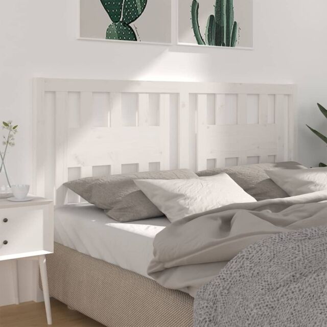 Berkfield Home Headboard White 146x4x100 cm Solid Wood Pine - Size: 146 x 4 x 100 cm - image 1