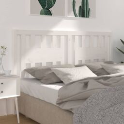 Berkfield Home Headboard White 146x4x100 cm Solid Wood Pine - Size: 146 x 4 x 100 cm - thumbnail 1