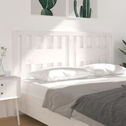 Berkfield Home Headboard White 146x4x100 cm Solid Wood Pine - Size: 146 x 4 x 100 cm - thumbnail 4