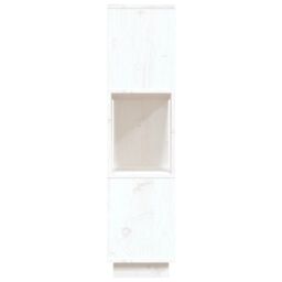 Berkfield Home Book Cabinet/Room Divider White 80x25x101 cm Solid Wood Pine - Size: 80 x 25 x 101 cm - thumbnail 6