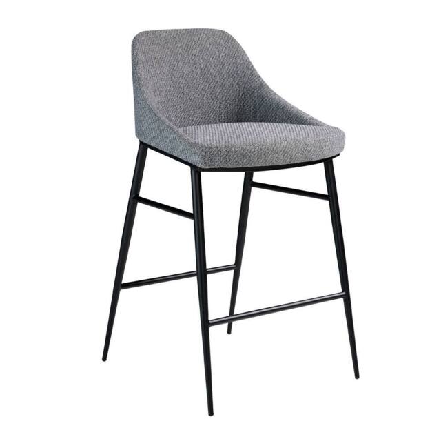 Angel Cerda Grey Fabric Kitchen Stool 49x53x90 cm - Size: 49 x 53 x 90 cm - image 1