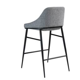 Angel Cerda Grey Fabric Kitchen Stool 49x53x90 cm - Size: 49 x 53 x 90 cm - thumbnail 6