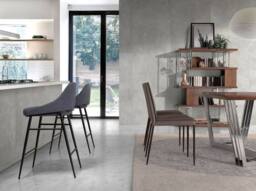 Angel Cerda Grey Fabric Kitchen Stool 49x53x90 cm - Size: 49 x 53 x 90 cm - thumbnail 4