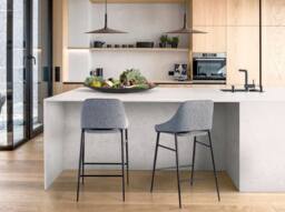 Angel Cerda Grey Fabric Kitchen Stool 49x53x90 cm - Size: 49 x 53 x 90 cm - thumbnail 3