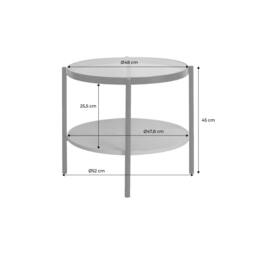 sweeek Round side table with tempered glass & wood effect in Beige - thumbnail 7