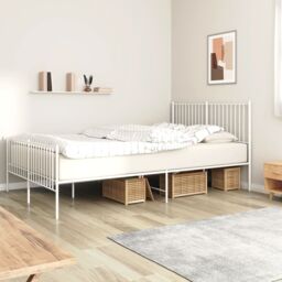 Berkfield Home Metal Bed Frame with Headboard & Footboard White 160x200 cm