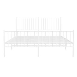 Berkfield Home Metal Bed Frame with Headboard & Footboard White 160x200 cm - thumbnail 5