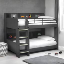 Cheshire Walnut Bunk Bed - Anthracite - Single (90cm) in Grey - thumbnail 2