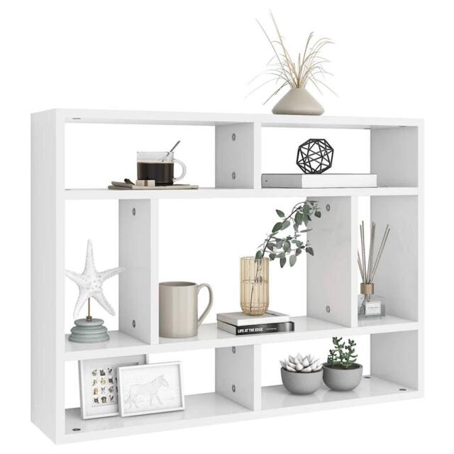 Berkfield Home Wall Shelf White 75x16x55 cm Engineered Wood - Size: 75 x 16 x 55 cm - image 1