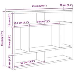 Berkfield Home Wall Shelf White 75x16x55 cm Engineered Wood - Size: 75 x 16 x 55 cm - thumbnail 7
