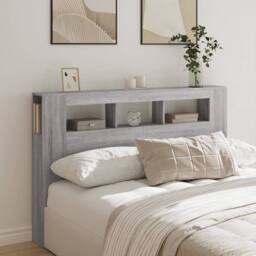 Berkfield Home LED Headboard Grey Sonoma 160x18.5x103.5 cm Engineered Wood - thumbnail 3