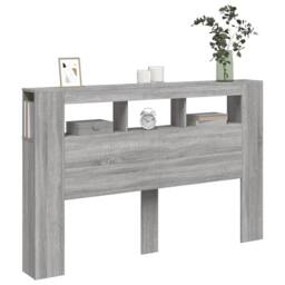 Berkfield Home LED Headboard Grey Sonoma 160x18.5x103.5 cm Engineered Wood - thumbnail 4