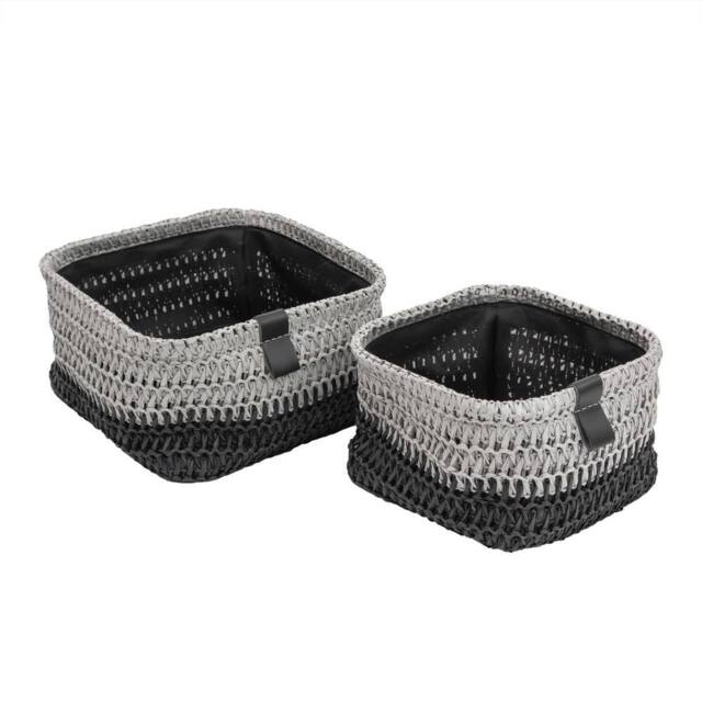 JVL Kenzi Square Storage Baskets - Set of 2 in Dark Grey - image 1