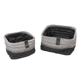 JVL Kenzi Square Storage Baskets - Set of 2 in Dark Grey - thumbnail 5