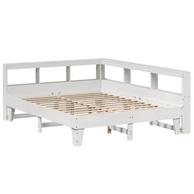 Berkfield Home Decorative Bookcase Bed without Mattress White 160x200cm Solid Wo - Size: 160x200 cm - image 1