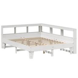 Berkfield Home Decorative Bookcase Bed without Mattress White 160x200cm Solid Wo - Size: 160x200 cm - thumbnail 1