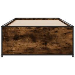 Berkfield Home Bed Frame without Mattress Smoked Oak 75x190 cm Small Single in Brown - thumbnail 4