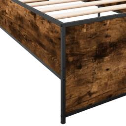Berkfield Home Bed Frame without Mattress Smoked Oak 75x190 cm Small Single in Brown - thumbnail 7