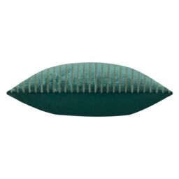 Paoletti Savoy Stripe Velvet Cushion in Teal - Size: 50 cm x 50 cm - thumbnail 4