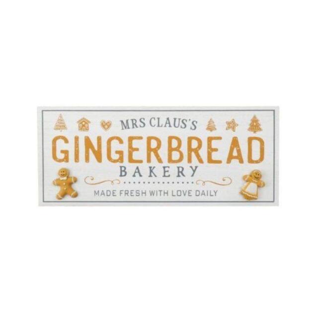 Garden Greatness Mrs Claus Gingerbread Bakery Sign - Size: 1 Pack