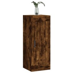 Berkfield Home Wall Mounted Cabinet Smoked Oak 34.5x34x90 cm Engineered Wood in Brown - thumbnail 4