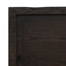 Berkfield Home Table Top Dark Grey 80x60x(2-4) cm Treated Solid Wood Live Edge in Brown - thumbnail 5