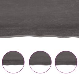 Berkfield Home Table Top Dark Grey 80x60x(2-4) cm Treated Solid Wood Live Edge in Brown - thumbnail 4