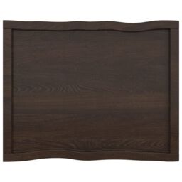Berkfield Home Table Top Dark Grey 80x60x(2-4) cm Treated Solid Wood Live Edge in Brown - thumbnail 3