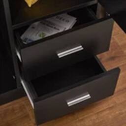 EONLION Bedroom Furniture 2 Door Wardrobe Matt Black Storage - thumbnail 4