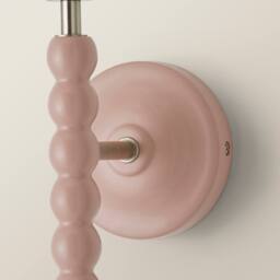 ValueLights Bobbins Pair of Pastel Bobble Style Wall Light Bases in Pale Pink - thumbnail 4