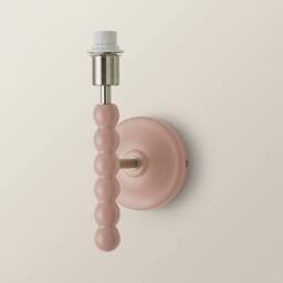 ValueLights Bobbins Pair of Pastel Bobble Style Wall Light Bases in Pale Pink - thumbnail 5
