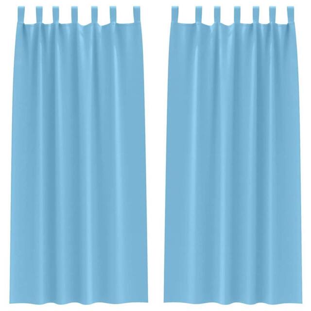 Berkfield Home Curtains with Curtains 2 pcs Light blue 260 x 140 cm Polyester - image 1