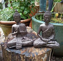 Inspirational Gifting 2 Mystic Thai Buddha Ornaments Sculptures, Set of two in Cold Cast Bronze resin - thumbnail 5
