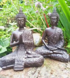 Inspirational Gifting 2 Mystic Thai Buddha Ornaments Sculptures, Set of two in Cold Cast Bronze resin - thumbnail 4