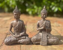 Inspirational Gifting 2 Mystic Thai Buddha Ornaments Sculptures, Set of two in Cold Cast Bronze resin - thumbnail 3