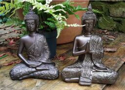 Inspirational Gifting 2 Mystic Thai Buddha Ornaments Sculptures, Set of two in Cold Cast Bronze resin - thumbnail 2