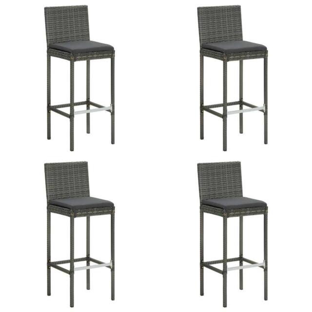 Berkfield Home 5 Piece Garden Bar Set with Cushions Poly Rattan Grey - image 1