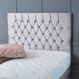 "BSSPOKE Mia Ottoman Divan Bed Plush Velvet 54"" Headboard & No Mattress in Silver - Size: Double" - thumbnail 2