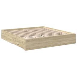 Berkfield Home Bed Frame w/Drawers Frame Sonoma Oak 180x200 cm Super King in Brown - thumbnail 6