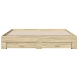 Berkfield Home Bed Frame w/Drawers Frame Sonoma Oak 180x200 cm Super King in Brown - thumbnail 4