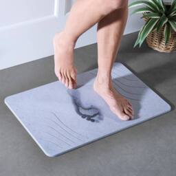 Clarsen Quick-Dry Diatomite Bathmat with Anti-Slip Base in Light Blue