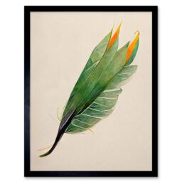 "Artery8 Wall Art Print Tropical Bird of Paradise Leaf Botanical Art Framed in Black - Size: W12"" x H16""" - thumbnail 1