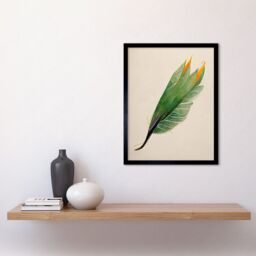 "Artery8 Wall Art Print Tropical Bird of Paradise Leaf Botanical Art Framed in Black - Size: W12"" x H16""" - thumbnail 2