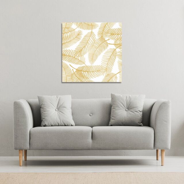 Benjamin Tate Design Golden Leaves (Canvas Print) / 77 x 77 x 4cm in Natural - Size: 77 x 77 x 4 cm - image 1