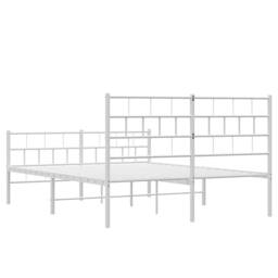 Berkfield Home Metal Bed Frame with Headboard & Footboard White 120x190 cm Sma… - Size: King - thumbnail 8